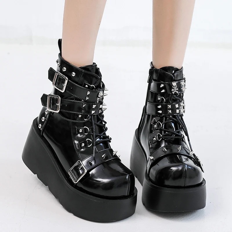 Metal Chain Patent Leather Pun - Motorcycle Chain 评论和价格